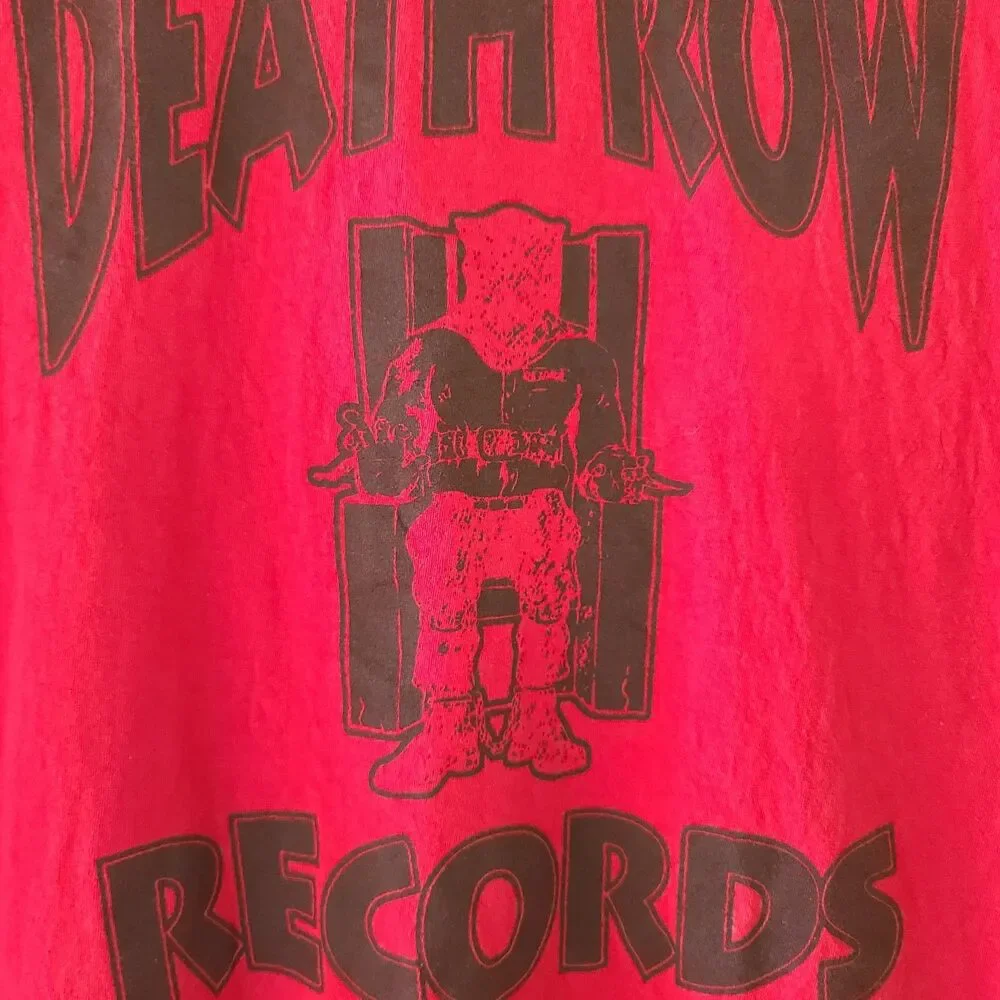 Death Row Records Red Short Sleeve T Shirt Men's Size 2XL Cotton Crew Neck Y2k